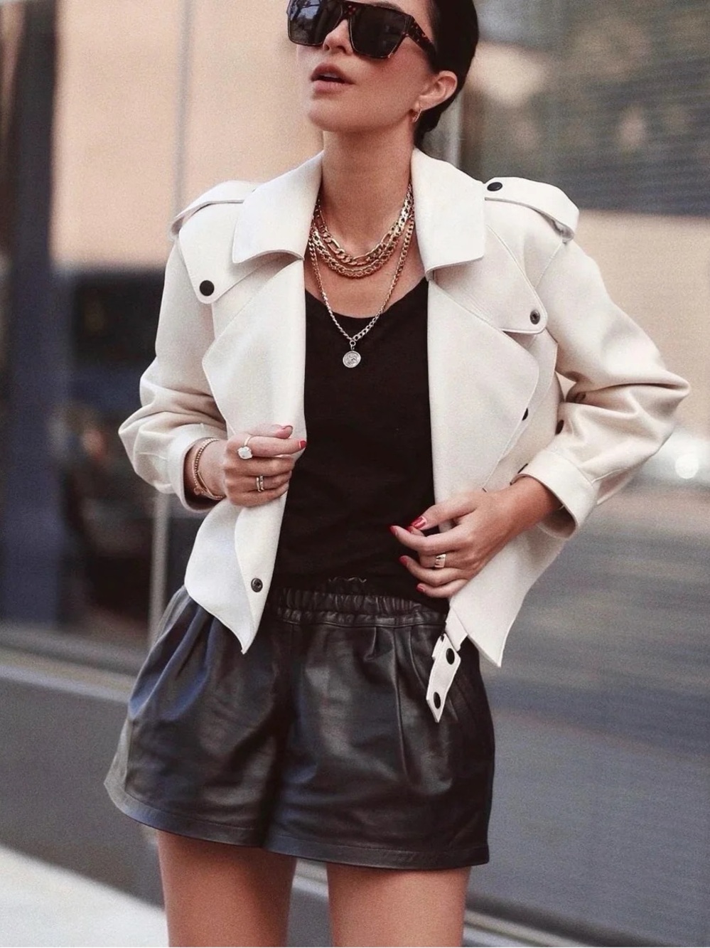 All Santaella Emma Bomber Lamb Skin Leather Jacket